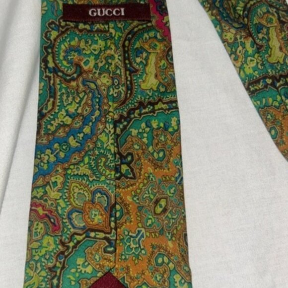 GUCCI Men's Paisley Tie - Picture 3 of 4
